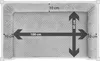 A diagram showing the dimensions of a pet bed. Produktbild-Vorschau