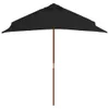 vidaXL Parasol avec mât en bois noir 150x200 cm Voir les images du produit 11