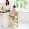 COSTWAY 3 in 1 Lernturm, 50 kg belastbar, Tritthocker mit Produktbild-Vorschau 9