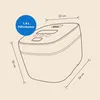 A diagram of a rice cooker with dimensions and capacity indicated. Produktbild-Vorschau