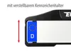 A close-up of a license plate holder with a German license plate inserted. Produktbild-Vorschau