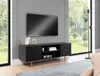 A modern living room with a TV stand and a mounted television. Produktbild-Vorschau