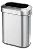 EKO Urban Oval Stilvoller offener Abfalleimer aus gebürstetem Edelstahl mit fingerabdruckfester Beschichtung 60 L Voir les images du produit
