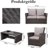 MeXo Gartenmöbel Set Lounge Set Polyrattan Lounges 4-teile Produktbild-Vorschau 7