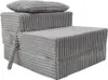 A gray, corduroy dog step with a pillow on top, presented against a white background. Voir les images du produit