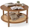 COSTWAY Ronde salontafel, diameter 80 cm, houten salontafel Productafbeelding-voorbeeld 1