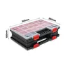 A product shot of a stackable sorting box with dimensions indicated. Náhľad obrázku produktu