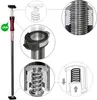A collage of images showing a telescopic support pole and detailed close-ups of its internal mechanisms and threaded components. Anteprima dell’immagine prodotto