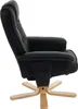 A black leather armchair is shown from the side against a white background. Podgląd zdjęcia produktu