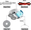Diagram showing the components of a robot vacuum cleaner accessory kit. Produktbild-Vorschau