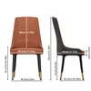 WISFOR Set di 2 sedie da pranzo in pelle e metallo con Anteprima dell’immagine prodotto 2