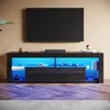 SONNI Armoire TV Noir brillant 160 x 35 x 45cm Équipée Voir les images du produit 2
