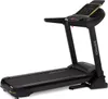 A black treadmill with gold accents is shown against a white background. Podgląd zdjęcia produktu