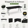 Klapptisch 180x74x74 cm Schwarz klappbarer Gartentisch Produktbild-Vorschau 3