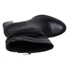 A black leather boot shown from a top-down perspective. Podgląd zdjęcia produktu