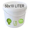 plasteo® 50x 10 Liter Eimer mit Deckel Lebensmittelecht Produktbild-Vorschau 1
