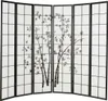 Homestyle4u screen room divider 6 kusů dřeva černý rýžový Náhled obrázku produktu 5