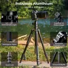 A camera tripod set up outdoors near a body of water, with close-up insets highlighting various features. Anteprima dell’immagine prodotto