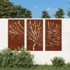 vidaXL 3-tlg. Garten-Wanddeko 105x55 cm Cortenstahl Produktbild-Vorschau 2