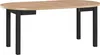 A product shot of an oval dining table with black legs against a white background. Produktbild-Vorschau