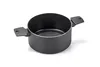A black pot with two handles is shown against a white background. Podgląd zdjęcia produktu