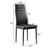 A black dining chair with dimensions indicated by measurement lines and text. Podgląd zdjęcia produktu
