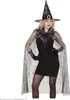 A woman wearing a witch costume, including a hat and cape, posing against a white background. Anteprima dell’immagine prodotto