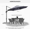 PURPLE LEAF 300 cm Sonnenschirm groß Ampelschirm Rund Produktbild-Vorschau 2