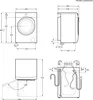 Technical drawing with dimensions of a washing machine. Produktbild-Vorschau