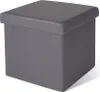 A gray storage ottoman is shown against a white background. Produktbild-Vorschau