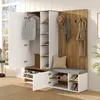 A hallway or entryway with a multi-functional furniture set for storage and seating. Produktbild-Vorschau