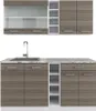 Singleküche Vicco R-Line Edelgrau/Weiß 160 cm , AP Marmor, Produktbild-Vorschau 1