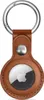 A brown leather keychain holder for an Apple AirTag is shown against a white background. Produktbild-Vorschau