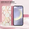 Galaxy S25 Hülle, Marmor Motiv Kunstleder Tasche Produktbild-Vorschau 4