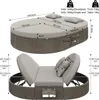 Podwójny leżak dla 2 osób, rattanowa sofa ogrodowa z boczną Podgląd zdjęcia produktu 3
