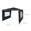 Relaxdays Pavillon 3x3 m, 2 Seitenteile, Metall Gestell, PE Produktbild-Vorschau 3
