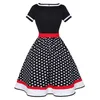 ASKSA Robe Rockabilly Femme 50's Vintage Manches Courtes Voir les images du produit 2