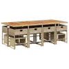 vidaXL 13-tlg. Garten-Essgruppe mit Kissen Beige Poly Produktbild-Vorschau 6