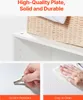Close-up shots of a white cabinet, demonstrating its scratch-resistant and easy-to-clean features, with a basket on top. Podgląd zdjęcia produktu
