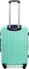 A mint green suitcase with a telescopic handle and wheels, shown from the back. Produktbild-Vorschau