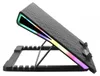 A black laptop cooling pad with RGB lighting is shown on a white background. Podgląd zdjęcia produktu