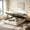 Cama tapizada INONEFT de 140x200 cm, plataforma, cama doble Vista previa de la imagen del producto 3