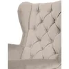 Beige Ohrensessel aus Velours Falco Sessel mit Holzbeine Produktbild-Vorschau 3