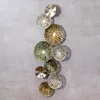 3D Wandbild 33x87cm Ringe Kreise Metall Grün Gold Deko Produktbild-Vorschau 2