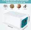 A vacuum cleaner dust bag with dimensions and feature callouts. Produktbild-Vorschau