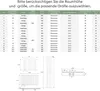 A table with product specifications and diagrams of radiators. Produktbild-Vorschau