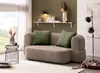 A modern living room setting with a taupe sofa, green cushions, and decorative items. Produktbild-Vorschau