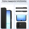 Collage of images showing a black phone case from different angles, highlighting its features and fit. Podgląd zdjęcia produktu