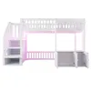 MODFU Hochbett 90x200 cm Stauraumtreppe mit Fächern und Produktbild-Vorschau 5