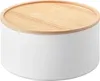 Yamazaki Aufbewahrungsbox rund mit Deckel 22x11cm weiß Produktbild-Vorschau 1